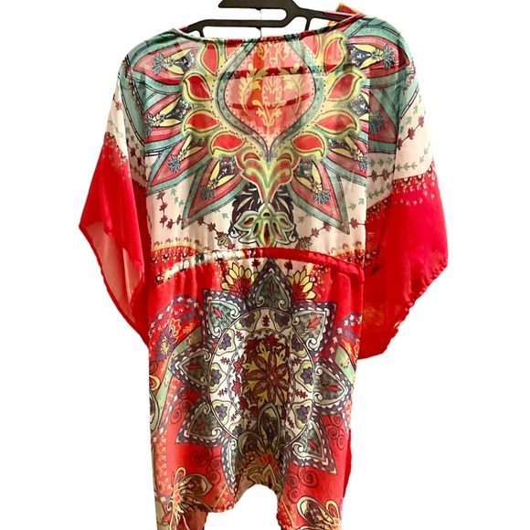 RARE Green Dragon Caftan Style Tunic Top - Picture 4 of 13
